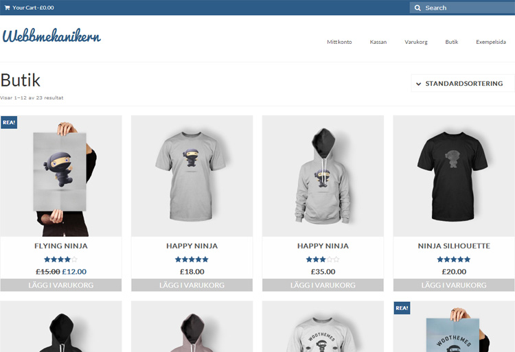 Woocommerce Webbshop